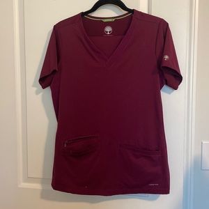 Healing hands HH works Womens wine scrub top and bottom medium